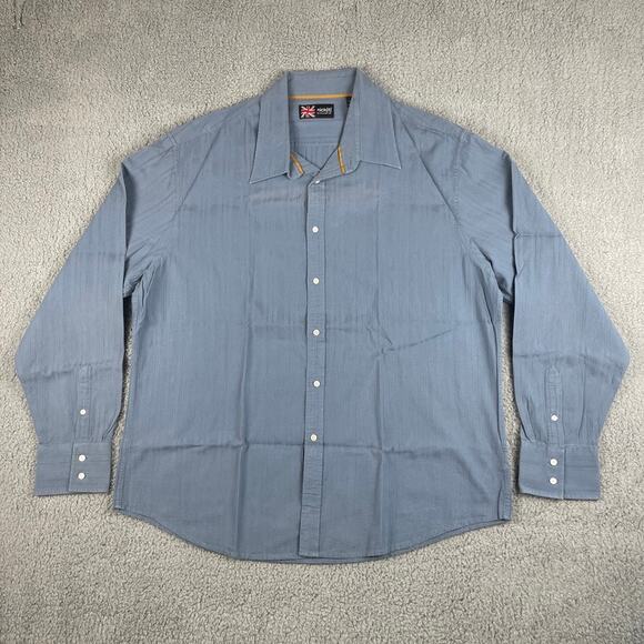 Nick (It) Men's XXL Blue 100% Cotton Long Sleeve Button Up Shirt - Picture 1 of 16